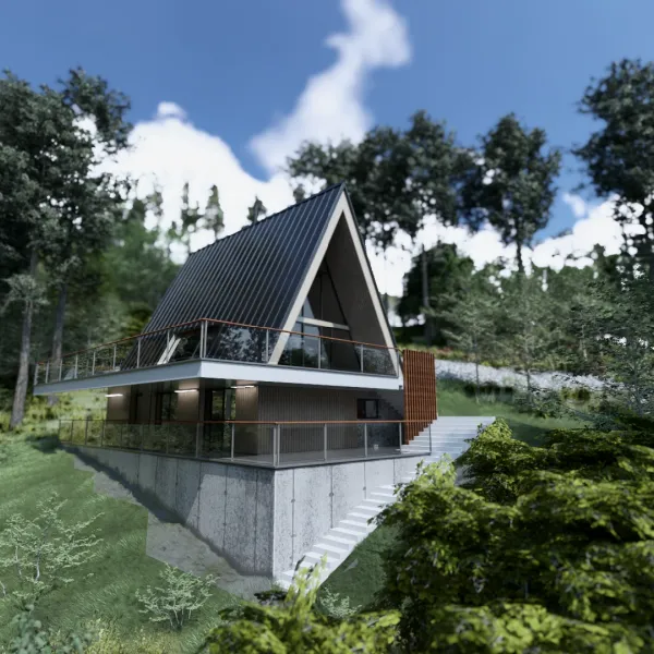 Rekreačná chata v lese na samote - architektonická štúdia